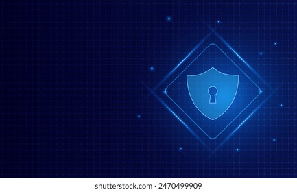 Cyber security technology concept , Shield With Keyhole icon , personal data , vector illustration.