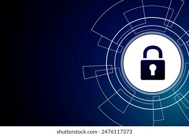 Cyber security technology concept , Shield With Keyhole icon with world map background , personal data , vector illustration.