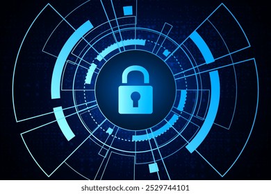 Cyber security technology concept , Shield With Keyhole icon , personal data , vector illustration	
