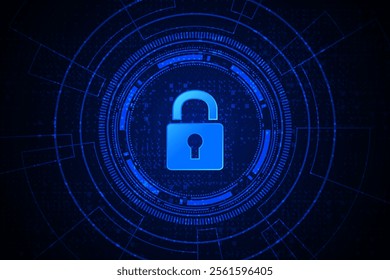 Cyber security technology concept , Shield With Keyhole icon with world map background , personal data , vector illustration.	
