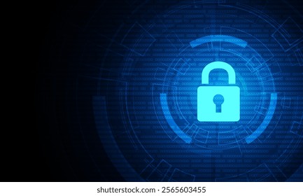 Cyber security technology concept , Shield With Keyhole icon , personal data , vector illustration.	
