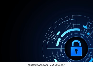 Cyber security technology concept , Shield With Keyhole icon , personal data , vector illustration.	
