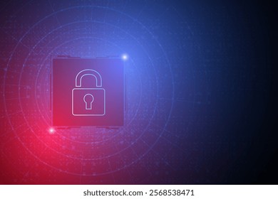 Cyber security technology concept , Shield With Keyhole icon , personal data , vector illustration.	
