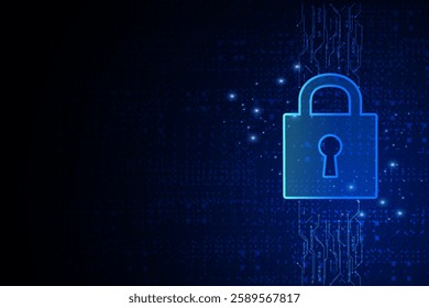 Cyber security technology concept , Shield With Keyhole icon , personal data , vector illustration.	
