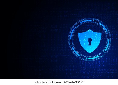 Cyber security technology concept , Shield With Keyhole icon , personal data , vector illustration.