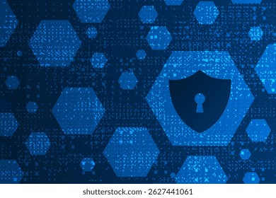 Cyber security technology concept , Shield With Keyhole icon with world map background , personal data , vector illustration.