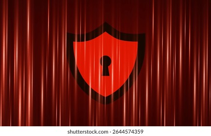Cyber security technology concept , Shield With Keyhole icon with world map background , personal data , vector illustration.	
