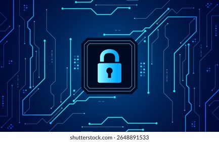 Cyber security technology concept , Shield With Keyhole icon , personal data , vector illustration.	

