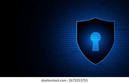 Cyber security technology concept , Shield With Keyhole icon , personal data , vector illustration.	
