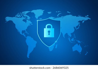 Cyber security technology concept , Shield With Keyhole icon , personal data , vector illustration.