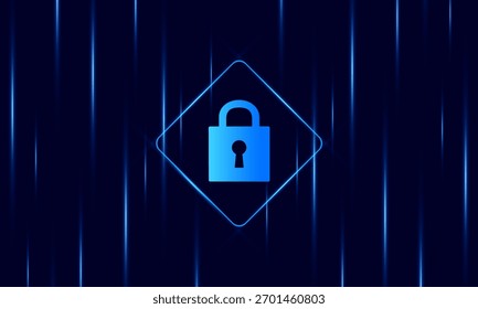 Concepto de tecnología de seguridad cibernética, escudo con el icono de Keyhole, datos personales, Ilustración vectorial.	