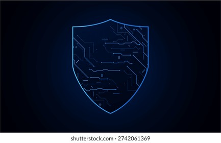 Cyber security technology concept , Shield With Keyhole icon , personal data , vector illustration.	
