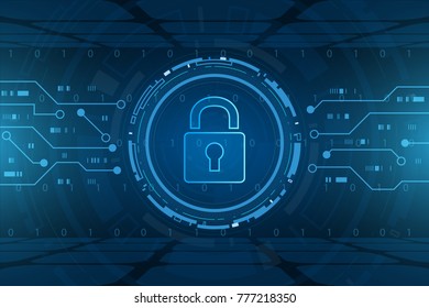Cyber security technology concept , Shield With Keyhole icon , personal data  , vector illustration
