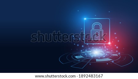 Cyber security technology concept , Shield With Keyhole icon  , personal data , 