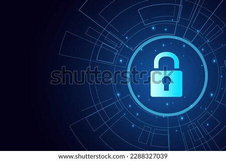 Cyber security technology concept , Shield With Keyhole icon  , personal data ,