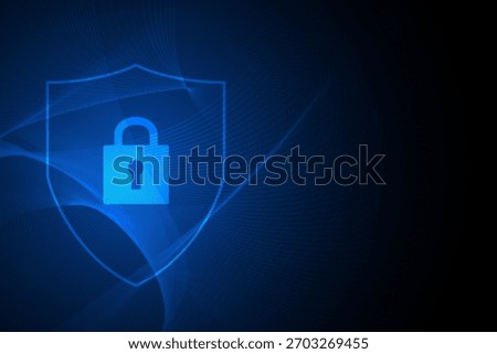 Cyber security technology concept , Shield With Keyhole icon , personal data , vector illustration.	
