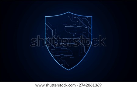 Cyber security technology concept , Shield With Keyhole icon , personal data , vector illustration.	
