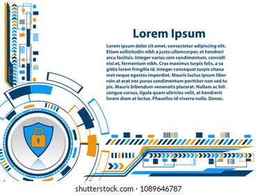 Cyber security technology digital abstract background, cyber crime, Vector illustration.