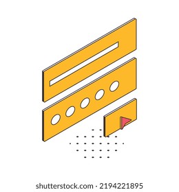 Cyber security technology isometric concept icon 3d vector illustration