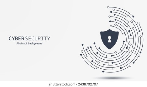Cyber security technology on circuit board. Abstract background futuristic Hi tech style, Technology data protection system, Internet security and safety information personal, Vector and Illustration.