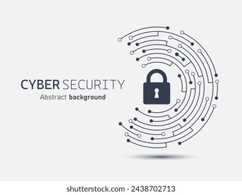 Cyber security technology on circuit board. Abstract background futuristic Hi tech style, Technology data protection system, Internet security and safety information personal, Vector and Illustration.