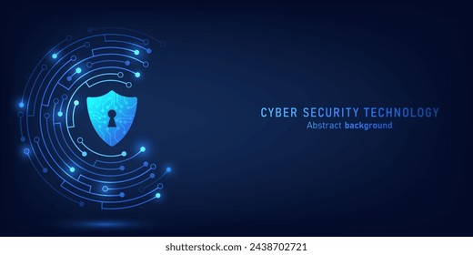 Cyber security technology on circuit board. Abstract background futuristic Hi tech style, Technology data protection system, Internet security and safety information personal, Vector and Illustration.