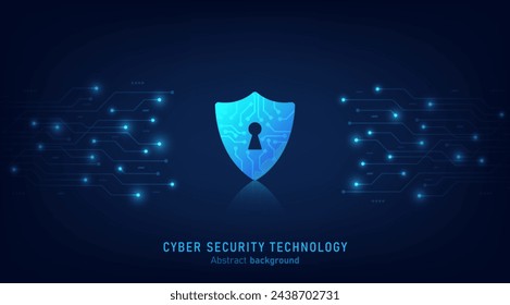 Cyber security technology on circuit board. Abstract background futuristic Hi tech style, Technology data protection system, Internet security and safety information personal, Vector and Illustration.