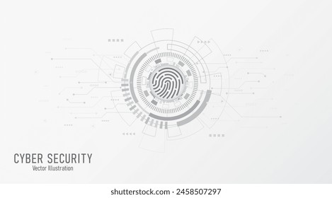 Cyber security technology on circuit line. Abstract background 
 Technology data protection system, Internet security and safety information personal, Vector and Illustration.