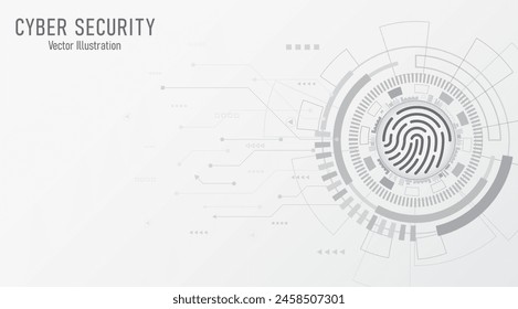 Cyber security technology on circuit line. Abstract background 
 Technology data protection system, Internet security and safety information personal, Vector and Illustration.