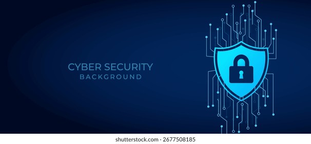 Cyber-Sicherheitstechnologie auf der Leiterplatte. Abstrakter Hintergrund futuristisch Hi-Tech-Stil, Technologie-Datenschutzsystem, Internet-Sicherheit und Sicherheitsinformationen persönlich, Vektor und Illustration.