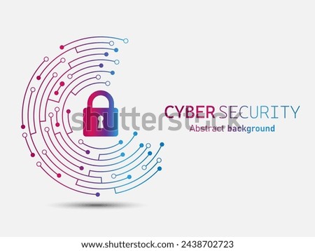 Cyber security technology on circuit board. Abstract background futuristic Hi tech style, Technology data protection system, Internet security and safety information personal, Vector and Illustration.