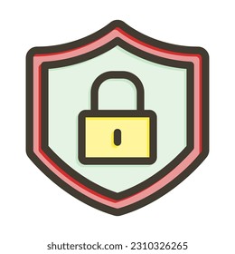 Cyber Security Thick Line Filled Colors For Personal And Commercial Use.
