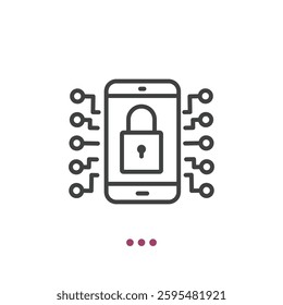 Cyber security thin line icon. Vector illustration