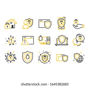 Cyber Security Thin Line icons set. Computer network protection. 