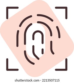 Ciberseguridad Touch id, ilustración, vector sobre fondo blanco.