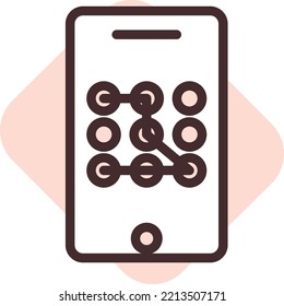 Alfiler de ciberseguridad, ilustración, vector sobre fondo blanco.