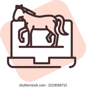 Cyber security troya, illustration, vector on white background.