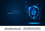 Cyber security vector background, shield lock in futuristic Concept of internet privacy and cyber protection