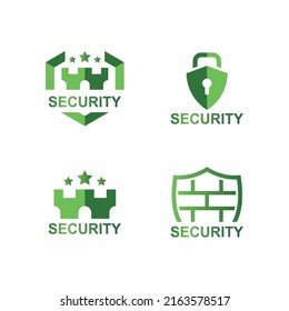 cyber security vector green logo