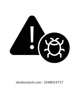 Cyber security vector icon, mobile or computer pc virus icon, cyber attack sign. Protection, malware icon, antivirus 