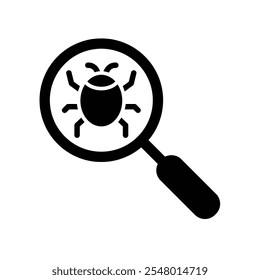 Cyber security vector icon, mobile or computer pc virus icon, cyber attack sign. Protection, malware icon, antivirus 