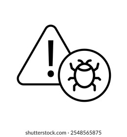 Ícone de vetor de segurança cibernética, ícone de vírus de pc móvel ou computador, sinal de ataque cibernético. Proteção, ícone de malware, antivírus 