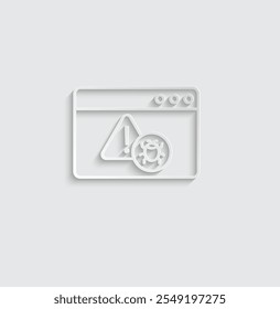 Cyber security vector icon, mobile or computer pc virus icon, cyber attack sign. Protection, malware icon, antivirus 