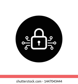 Cyber security vector icon, safe data symbol. Simple, flat design for web or mobile app