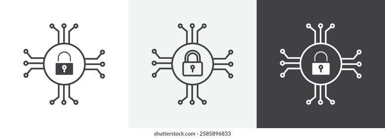 Cyber security vector icons collection graphic designs for ui designs