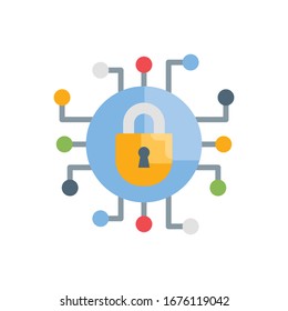Cyber Security Vector illustration. Cloud Computing Flat icon.