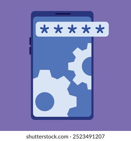 Ilustración vectorial de Seguridad Cibernética. Vector de protección de seguridad móvil.