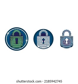 cyber security vector lock set