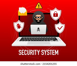 cyber security vector logo with shield and check mark