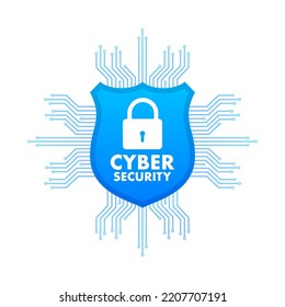 207 Cyber security logo with shield and check mark. security shield ...